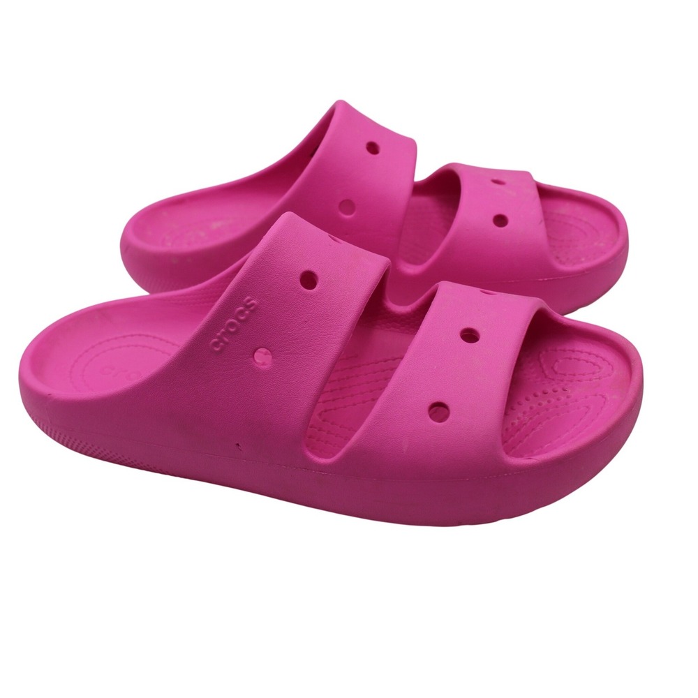 Crocs Classic Sandal Electric Pink Two Strap Slide Mens 8 Womens 10 206761-6QQ